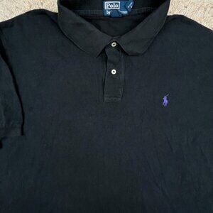 Polo Ralph Lauren Cotton Short Sleeve Polo Shirt w Pony Adult Size 2XL Black